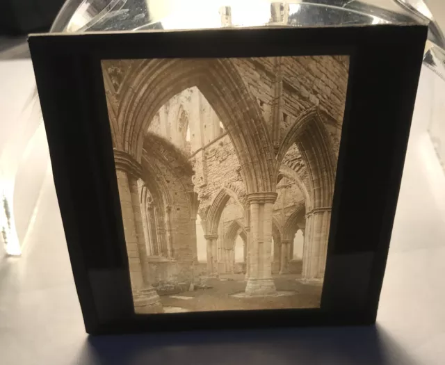 Antique Scenic Glass Magic Lantern Slide Dawson RUIN TINTERN ABBEY PRESBYTERY S
