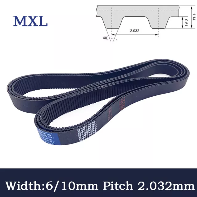 MXL - Timing Belt Trapezoidal Tooth Close Loop Rubber Timing Belt Width 6/10mm