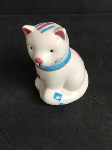 Cute Cat Piggy Bank Small Ceramic Kitty Decor Figurine