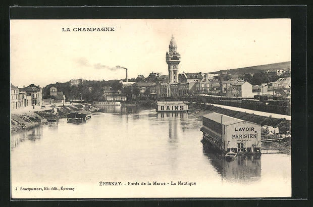 CPA Epernay, Bords de la Marne, la Nautique