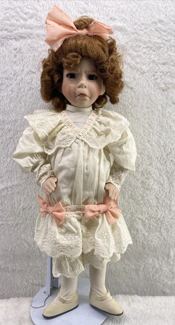 "The Grumpy Little Girl With A Curl"  Porcelain Doll By Artist Dianna Effner 14"