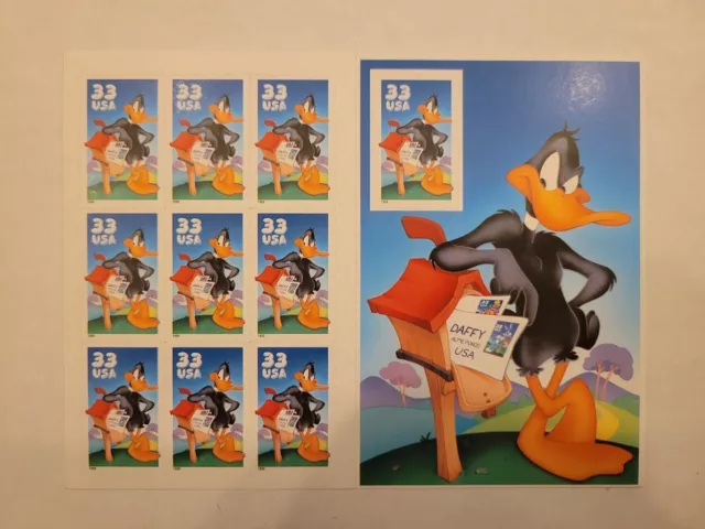 1999 33 cent Daffy Duck full Sheet of 10, Scott #3306, Mint NH