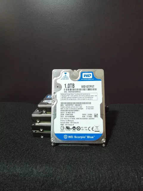 WD Scorpio Blue WD10TPVT 1TB 5200RPM 2.5" 12.5mm Thick SATA III Hard Disk Drive