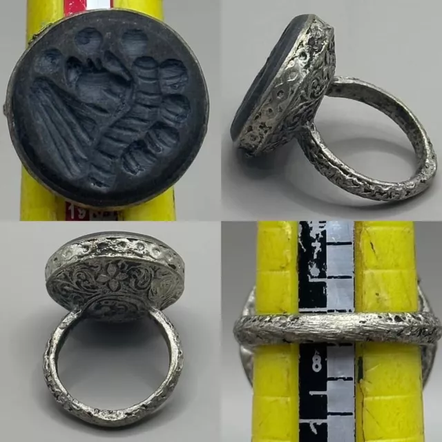 Wonderful old afghanistan intaglio stone Afghan Silver Rare Ring