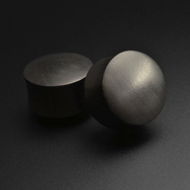 Areng Wood Double Flare Convex Plug Handmade Organic Ear Gauges