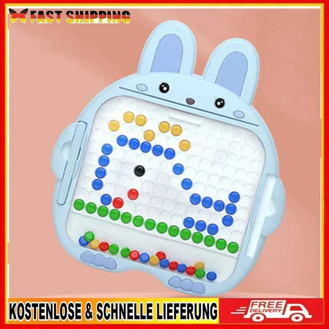 Tablero de dibujo portátil en forma de conejo para juguetes para niños (azul grande)