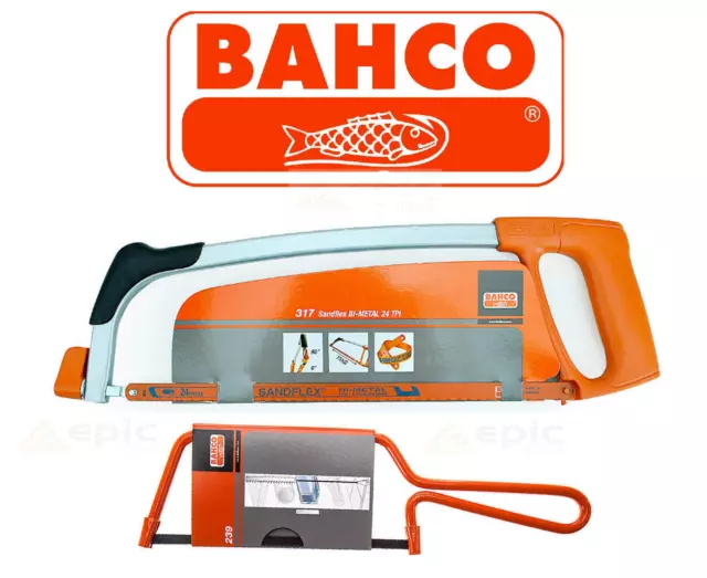 Bahco 317 Pro 12" 300mm Hacksaw | 239 Junior Mini 6" 150mm Metal Saw | Twin Pack