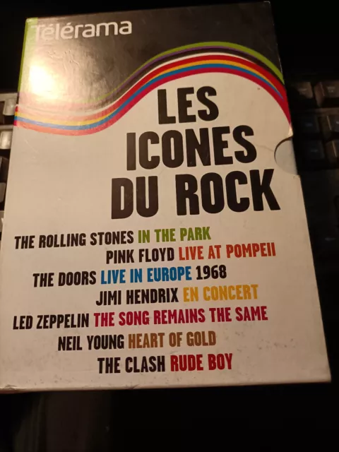 TELERAMA - LES ICÔNES DU ROCK - Coffret 7 DVD - The Rolling Stone, Pink Floyd...
