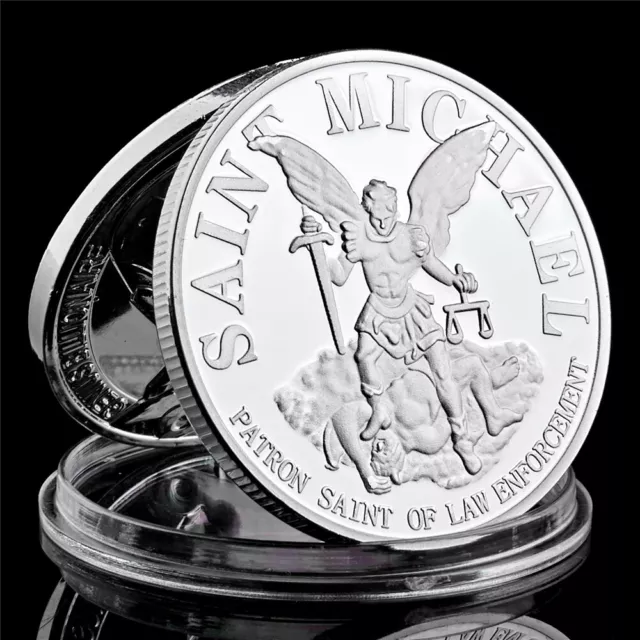 The Archangel with Prayer St Michael Challenge Coin USA Silver Coin Collection