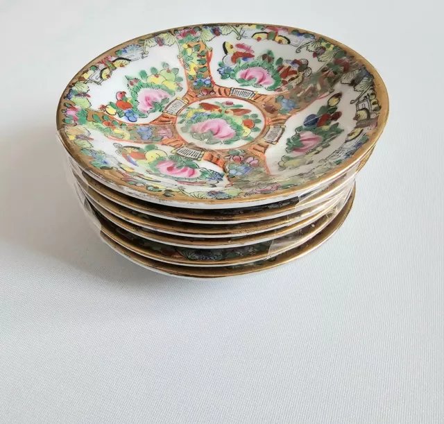 6x Floral Print Design China Plates Small Dishes Vintage SM Porcelain Ceramic