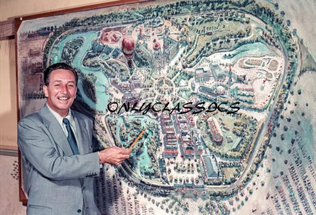 1954 Walt Disney Plan Map 12X18 Color Photo Poster Disneyland Under Construction