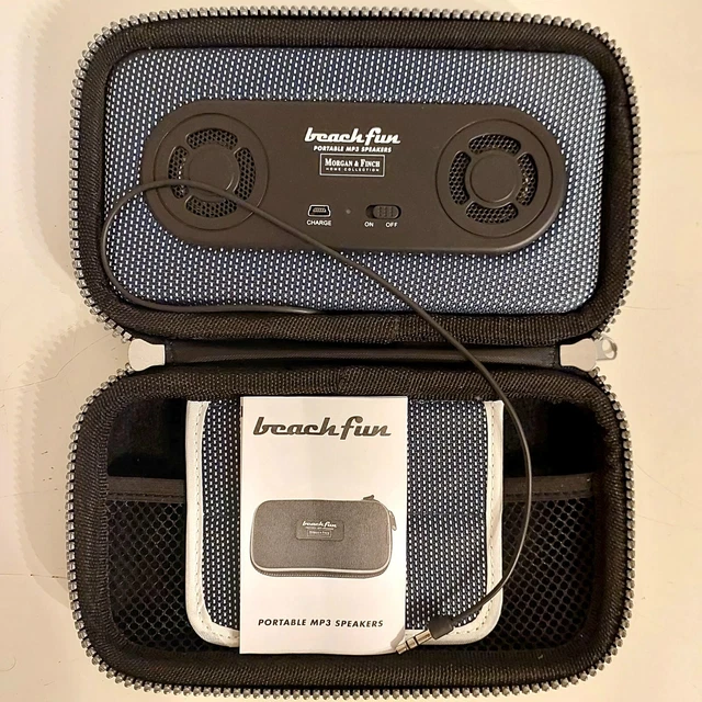 *NEW* MORGAN & FINCH BEACH FUN Portable MP3 Speakers In Case USB