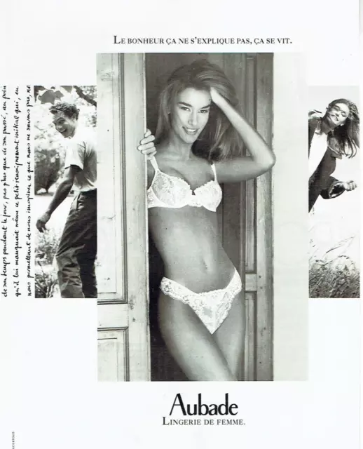 publicité Advertising 0323 1991    lingerie de femme Aubade  sous vetements