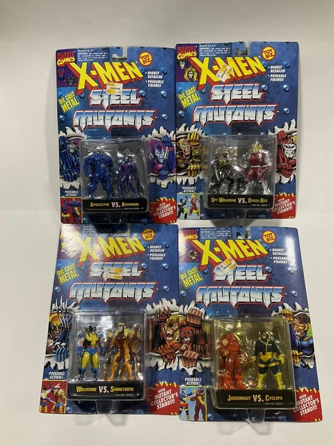 X-Men Steel Mutants Set Of 4 Die-Cast Action Figures NIB Complete Toy Biz Marvel