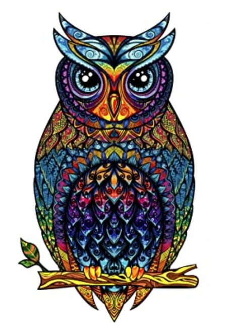 DigHealth High quality artifact wooden jigsaw puzzle colourful owl