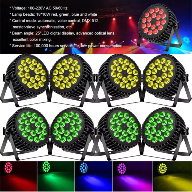 270W 18LED Beam Stage Lighting RGBW Par Can Light DMX Strobe DJ Disco Party Show