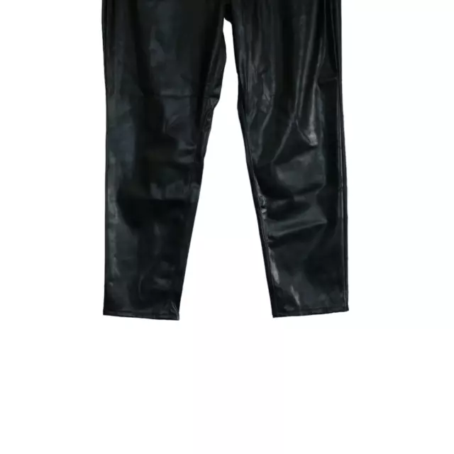 NEW Old Navy Faux Leather Pants Womens 12 High Rise OG Straight Secret Smooth 3