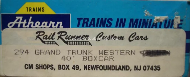 Rail Runner Custom #294 HO GTW 40' Boxcar #516118