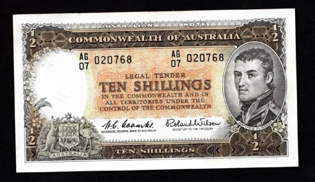 Commonwealth of Australia 10 Shillings Banknote XF VERY SCARCE