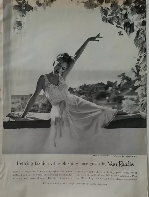 Vintage 1958 PERMA-LIFT Double Date Bra Lingerie Women's Fashion Print Ad  50's