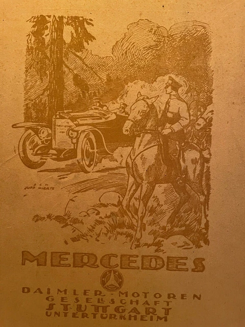 Mercedes Daimler Motoren Jupp Wiertz 1918 Pubblicità ORIGINALE