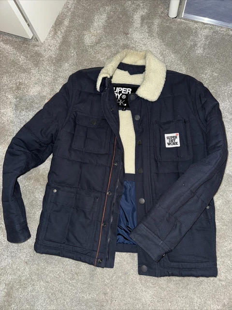 SUPERDRY DOUBLE DUCK Redford Work Jacket Mens Sherpa Fleece Lined