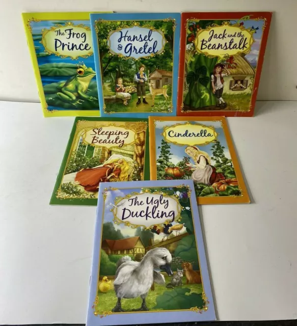 Set of 6 Children's Paperback Traditional Grimm's Fairytale Books (Hinkle 2010)