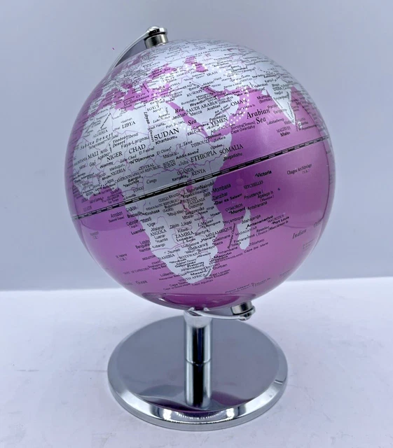 World Globe Escritorio giratorio de oficina púrpura y plateado Decoración del hogar Tierra Media