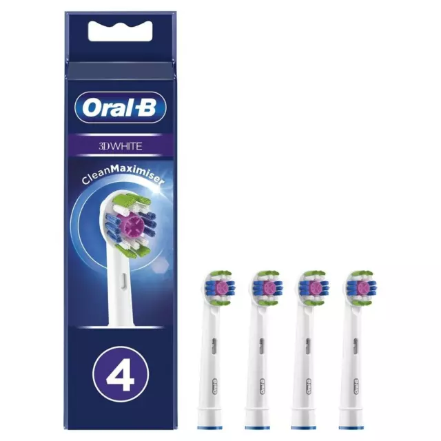 Pack 4 Brossettes Oral B 3D White Clean Maximiser Têtes brosse à dent électrique