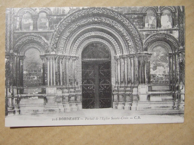 Cpa Bordeaux (33) Portail De L'eglise Sainte Croix