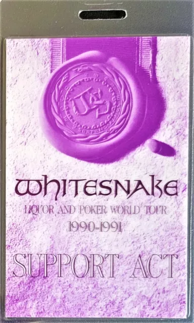 * Whitesnake * - Laminated Backstage Pass - 1990 - 1991 - Support Act - Vintage