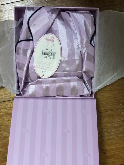 Peter Alexander Ladies Purple Lilac Satin Shortie Set Size L With BOX