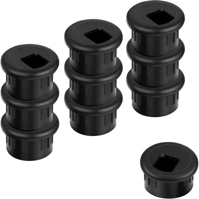 10 Packs Black Desk Cable Wire Grommet Cord, PC Computer Desk Plastic Grommet Co 2