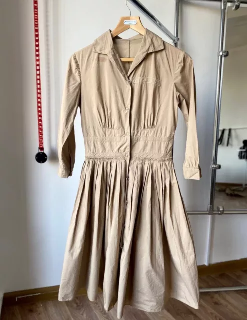 Prada Vintage Camel Maxi Safari Dress Size S