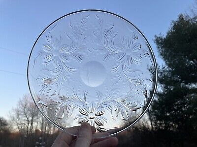 Antique Pairpoint Cut Glass 8.25” Plate In Morgan Pattern ABP Crystal