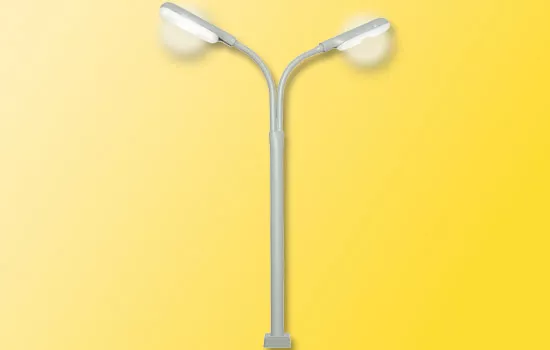 Viessmann 60951 Farolas Doble, Zócalo de Conexión, 2 Leds Blanco, H0