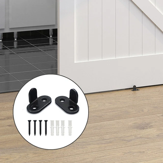 2 Set Heavy Duty Sliding Barn Door Floor Guide Adjustable-Roller Bottom Floor