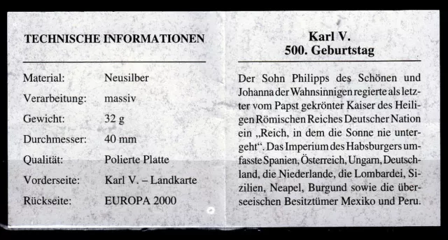 Österreich-Numisbrief 2019        == Kaiser Karl V. == 3