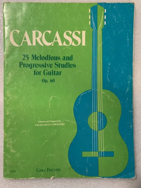 Carcassi Classical Guitar Method Book 25 Melodious & Progressive Studies Op.60