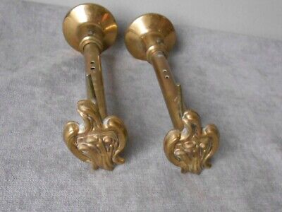 Pair French Vintage  BRONZE Rococo CURTAIN TIE BACKS HOOKS  : CHIC