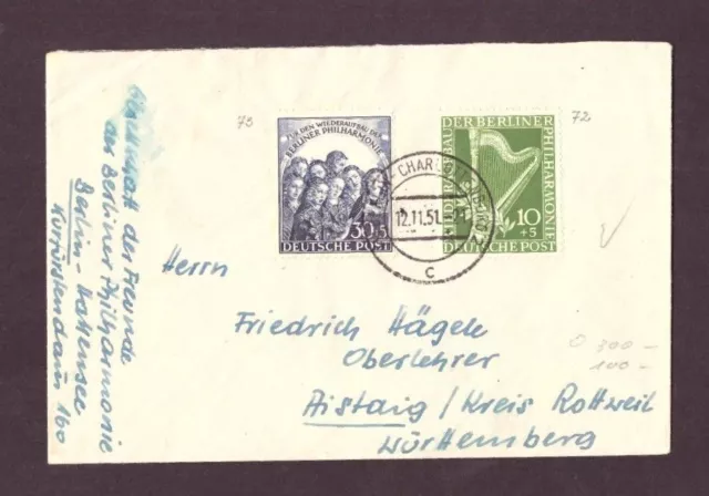 Berlin Wiederaufbau der Philharmonie Nr 72 - 73 / 1951 nach Aistaig / Rottweil