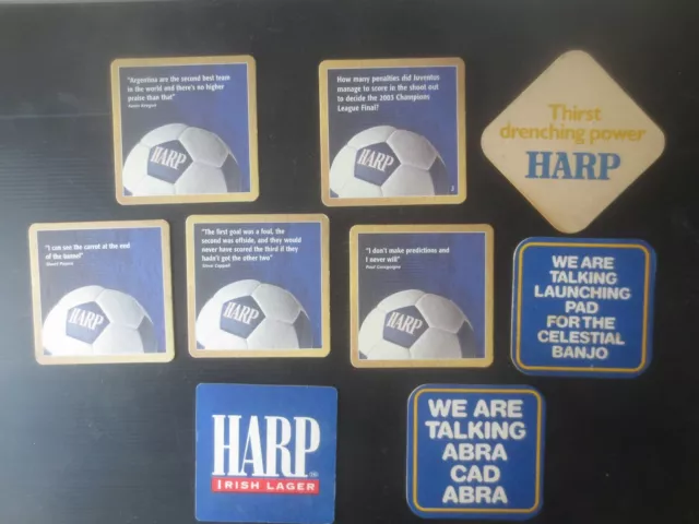 9 different HARP LAGER Overseas Brewery collectable BEER Coasters HA 6