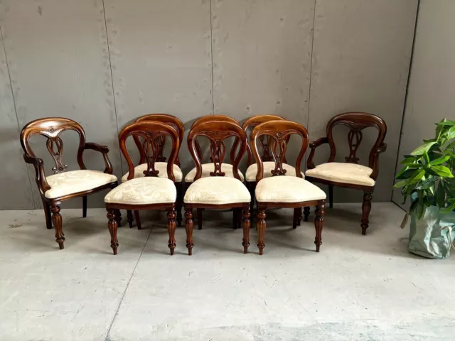 Set Of 8 Victorian mahogany Repro 6 dining chairs 2 carvers *delivery Available