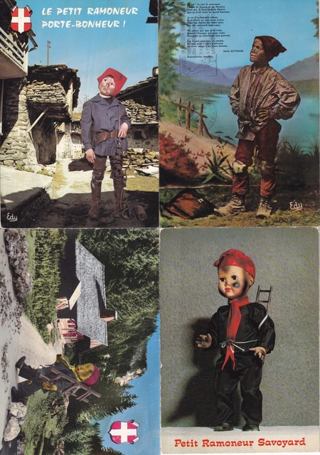 LOT DE 4 cartes postales postcards 10x15cm SAVOIE petit ramoneur ...