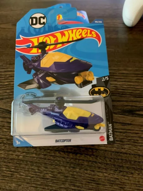 2020 Hot Wheels Dc Comics Batman Purple Batcopter, Batman #2/5, Hw #195