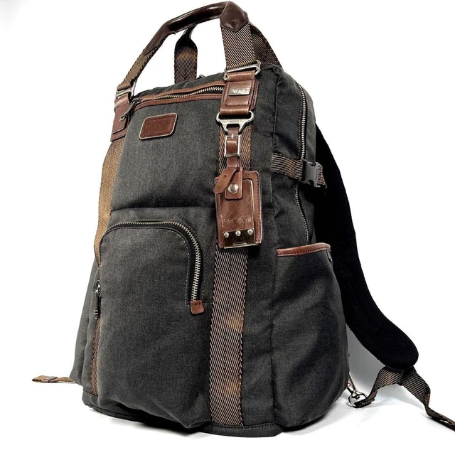 TUMI ALPHA Bravo Lejeune 2WAY Backpack/Tote ANTHRACITE, Leather/Nylon 47x32x21cm