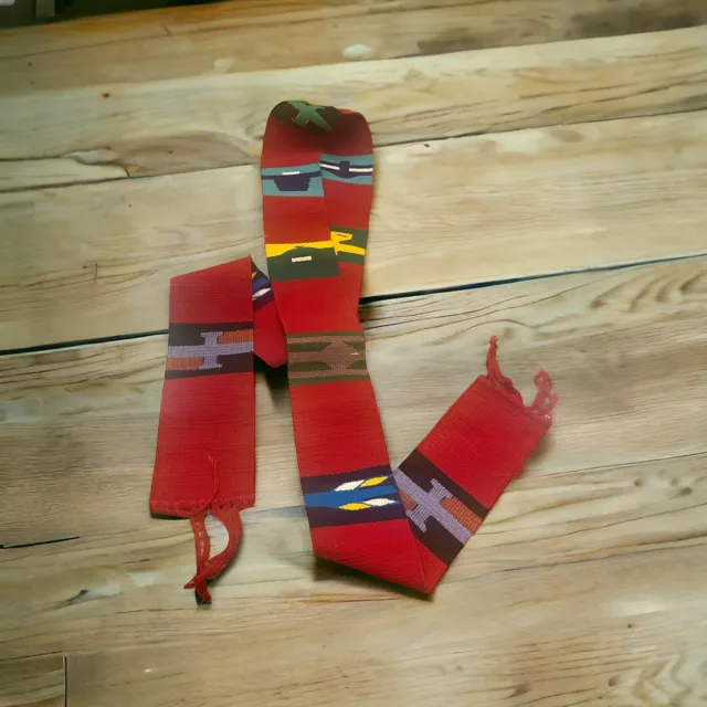 Handmade Totem in Crimson Cotton Table Runner Made in Guatemala 86”x4”