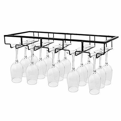 1Pcs Porta Bicchiere di Vino,Rack Per Calici,Portabottiglie,Porta Bicchieri Da Vino In Metallo,Porta Bicchiere di Vino Appeso,Porta Bicchieri Da Vino Nero,Porta Bicchieri Da Vino In Ferro,Tre Slot. 