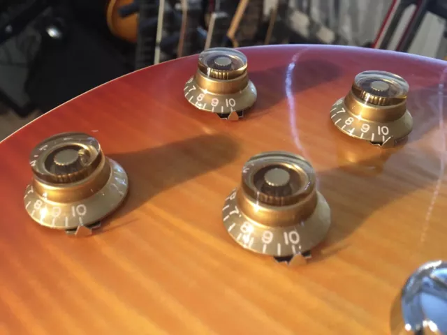 4 Chrome Knob Pointers for Les Paul Epiphone SG Gibson Imperial & Metric Sizes