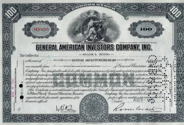 General American Investors Company Inc., 1932 (100 Shares)